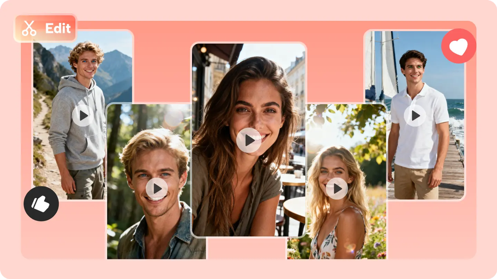 Grid of creator portraits using best mobile apps for creating ugc videos for tiktok campaigns.