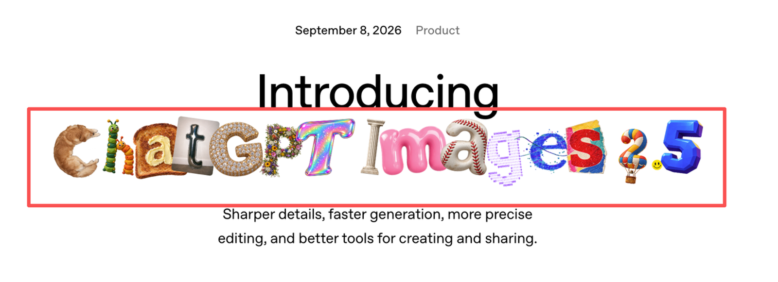 ChatGPT Images launch graphic showing the phrase 'ChatGPT Images' rendered in multiple visual styles