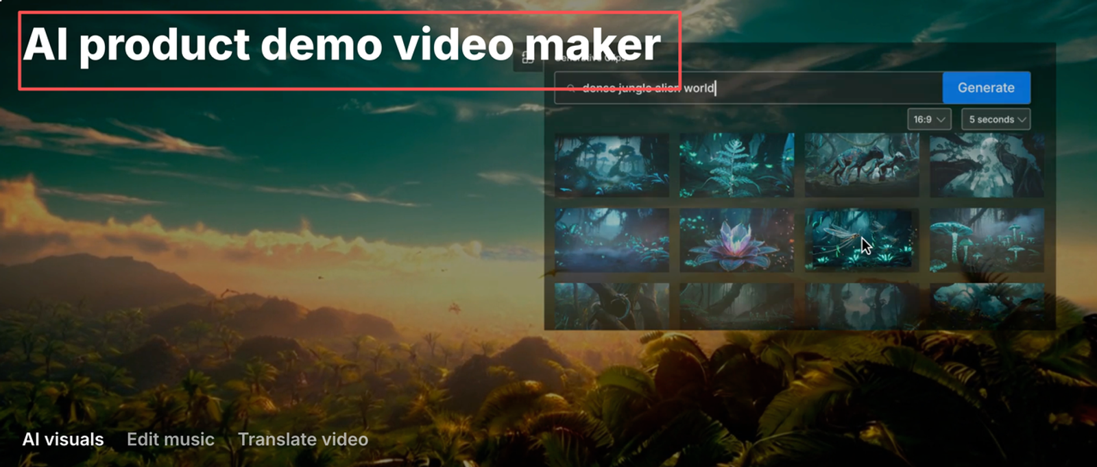 A generative video editing workspace demonstrating features found in ai video generation tools.