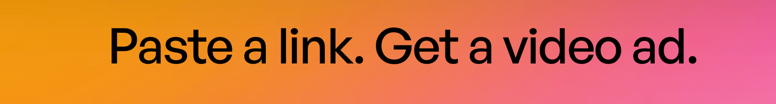 Gradient text banner explaining the fast product url to video conversion process for marketers.