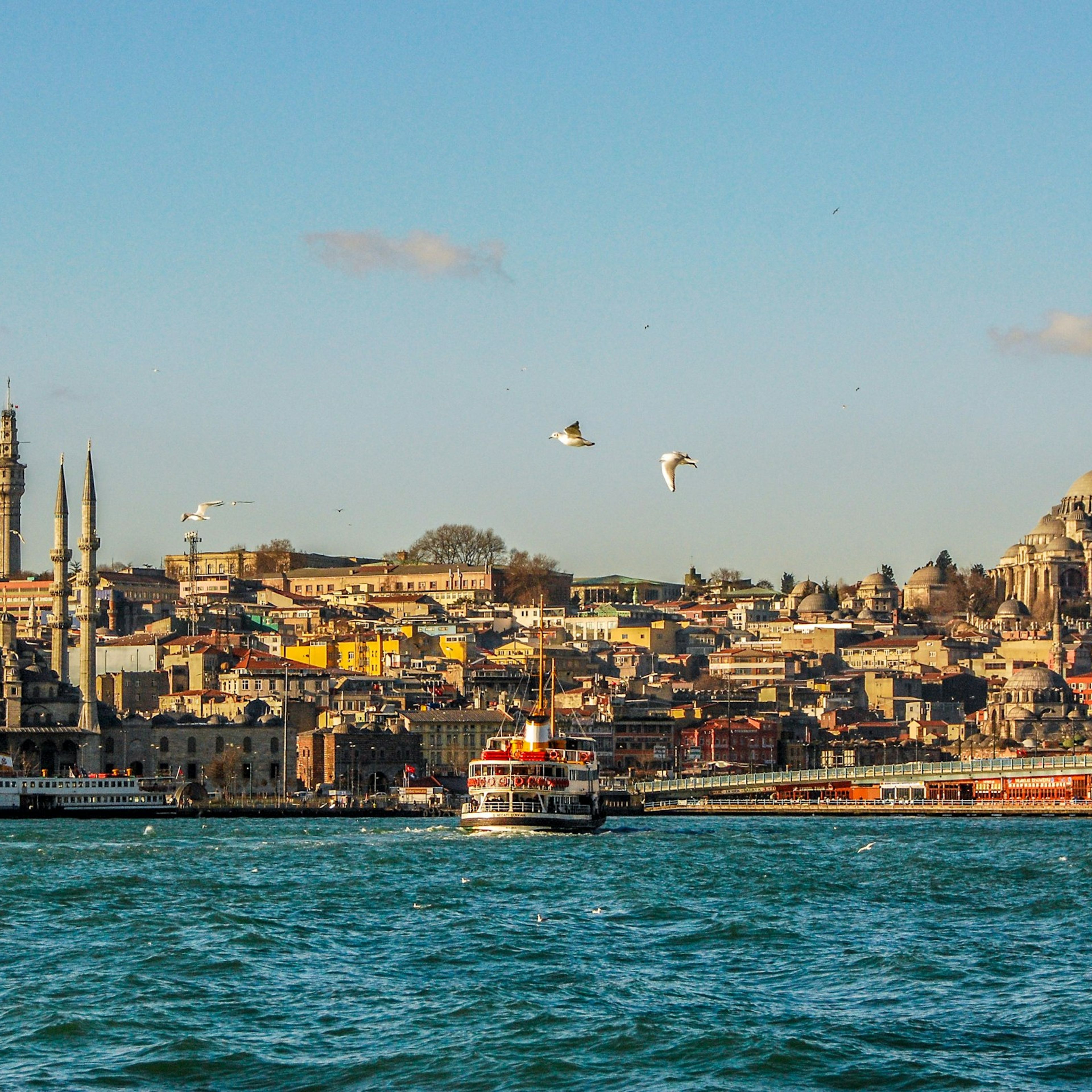 İstanbul'un Haliç kıyısındaki silueti, Süleymaniye ve vapurlar