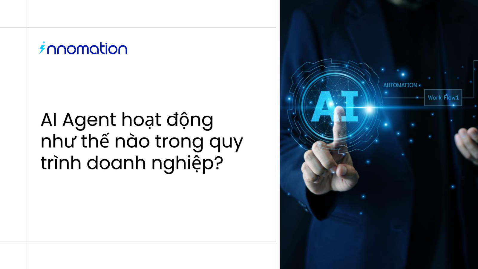 Chu trình bốn bước của AI Agent trong quy trình doanh nghiệp gồm ngữ cảnh, suy luận, hành động và bàn giao cho con người