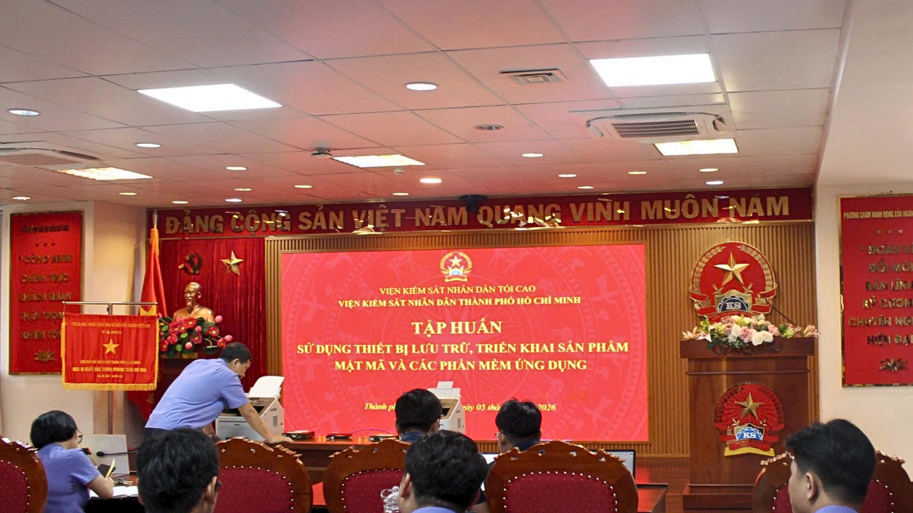 Chương trình tập huấn về thiết bị lưu trữ, sản phẩm mật mã và phần mềm ứng dụng tại Viện Kiểm sát nhân dân TP.HCM