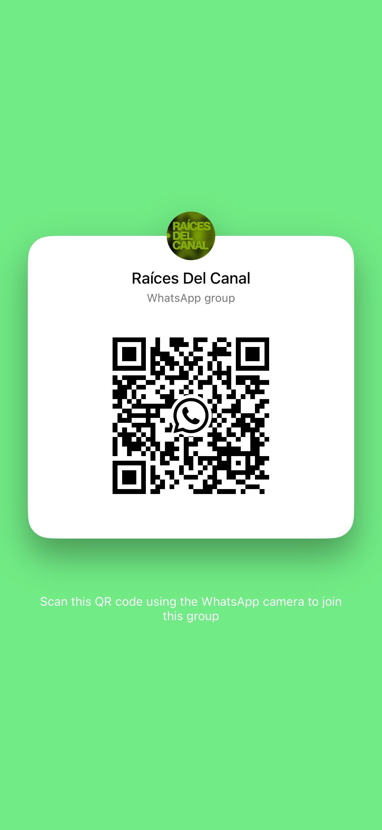 Scan to join Raíces del Canal on WhatsApp
