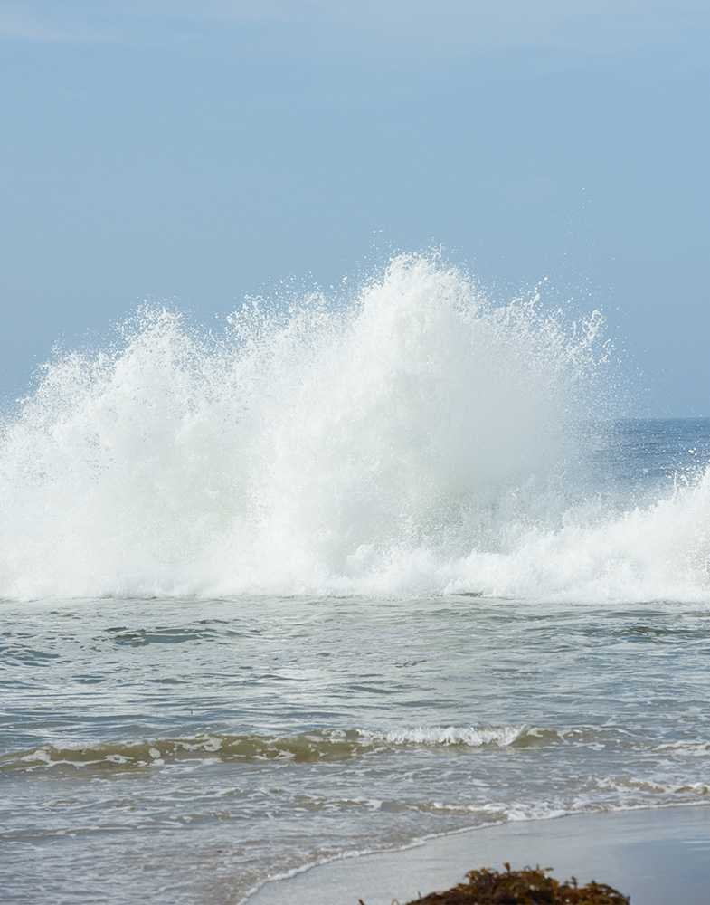 Wave crashing beach LA