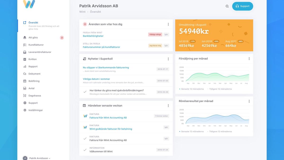 Wint desktop dashboard
