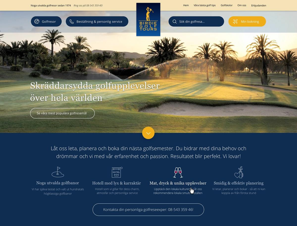 Birdie start page