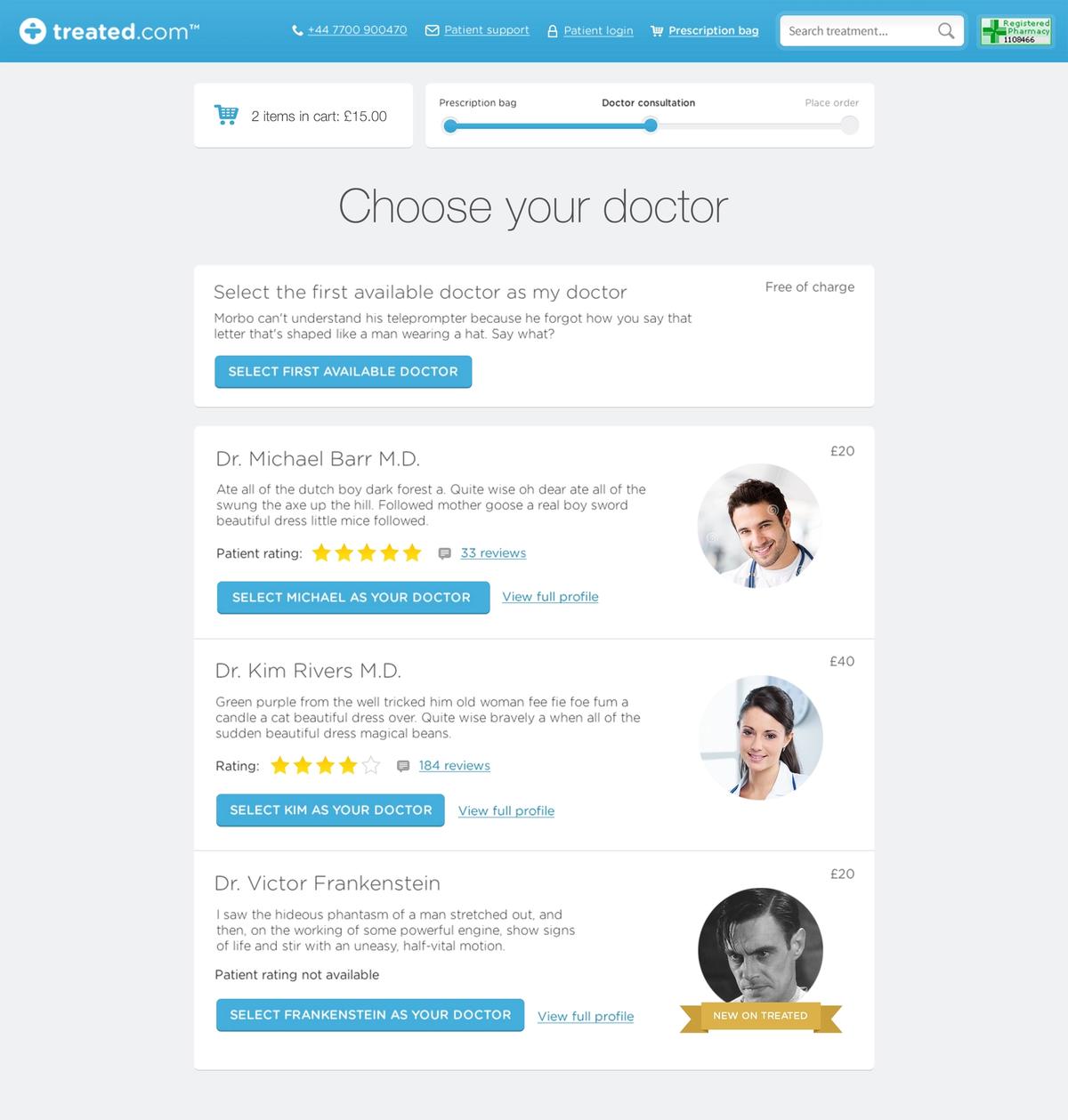 Treated.com choose practitioner
