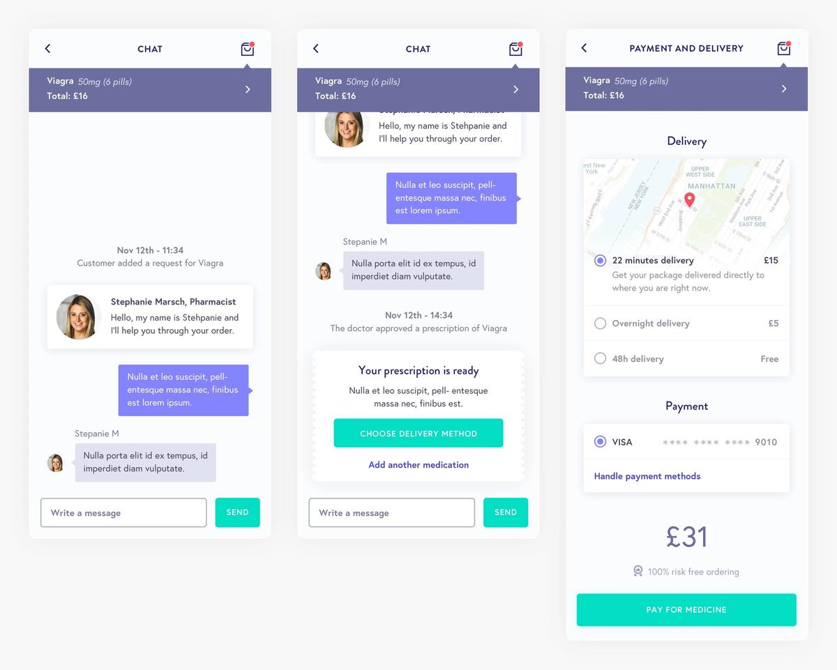 Ubermeds chat and payment