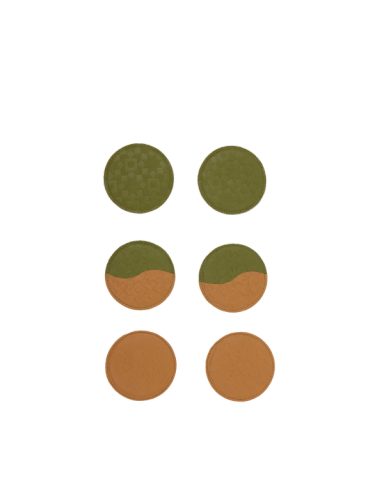 Green Horizon Embossed Leather Coaster
