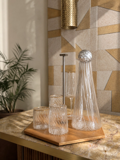Clear Dervish Carafe with Mother Of Pearl Top