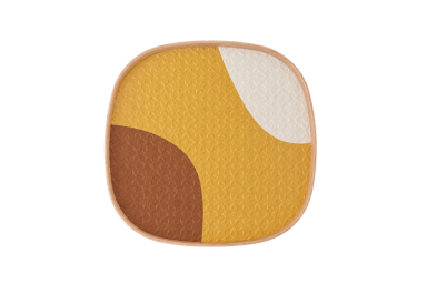 Cream/Yellow/Brown Square Vide Poche