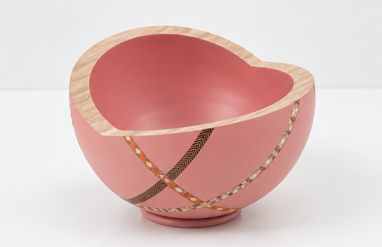 Pink Mosaic Inlay Bowl Triptych