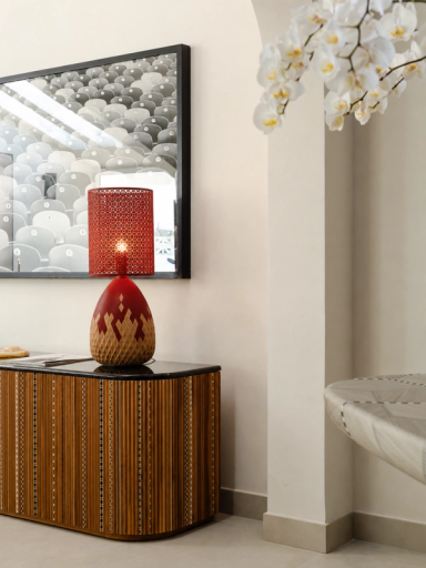 Red Palma Table Lamp