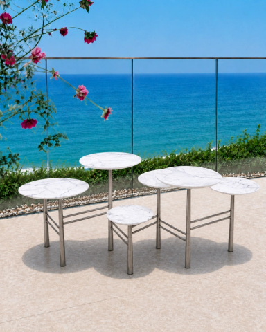 Marble Pebble Low Table