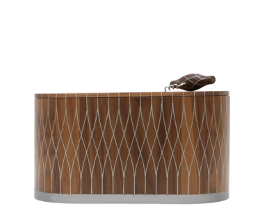 Walnut Ice Bucket with Corkscrew