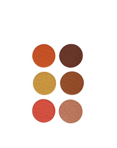Orange/Brown/Salmon/Pink /Yellow Embossed Leather Coaster Circle