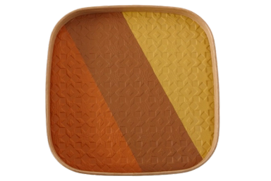Yellow/Brown/Orange Square Vide Poche