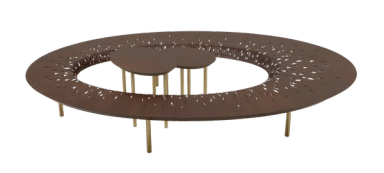 Walnut Carved Coffee Bean Low Table
