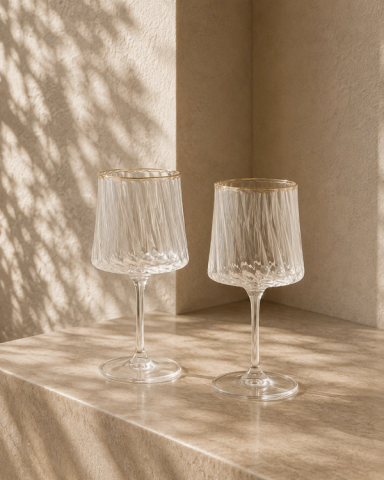 Gold Rim Dervish Wine Glass