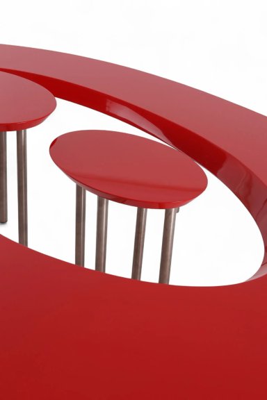 Red Coffee Bean Low Table