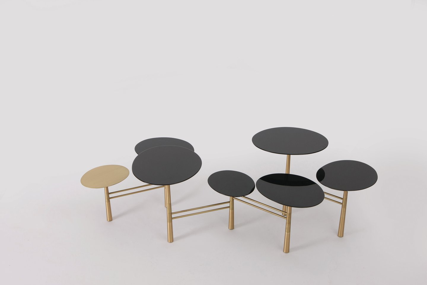 Black tops on Brass base