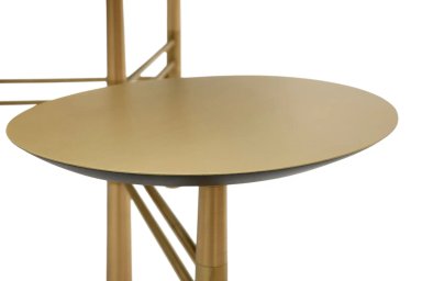 White Pebble Low Table Brass