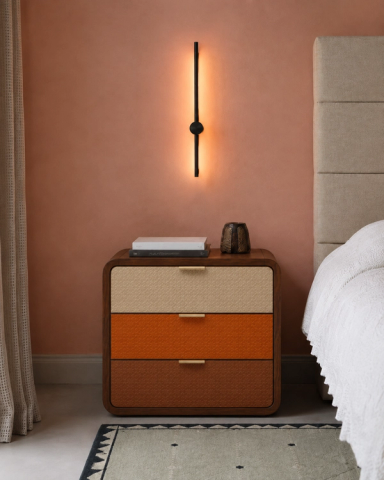 Embossed Leather Bedside Tables