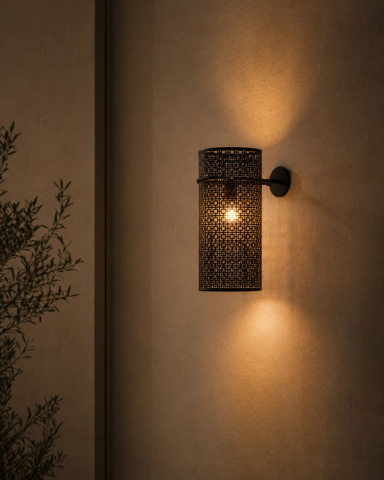 Dark Grey Arabesque Wall Lamp