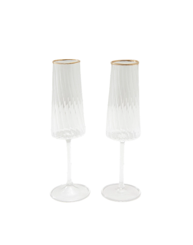 Gold Rim Dervish Champagne Glass