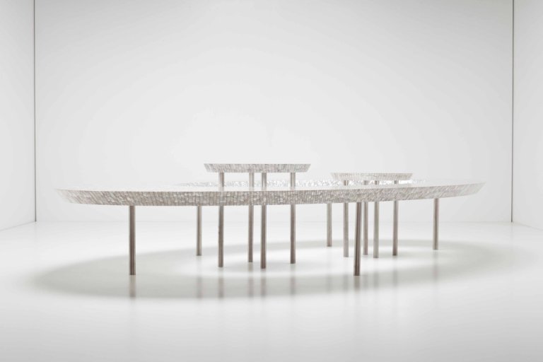 COFFEE BEAN LOW TABLE FULL MOP FRONT VIEW