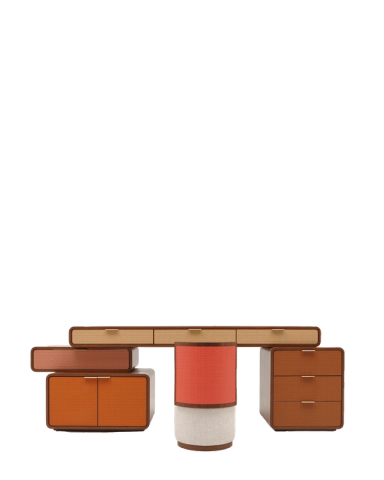 Embossed Leather Vanity Dresser