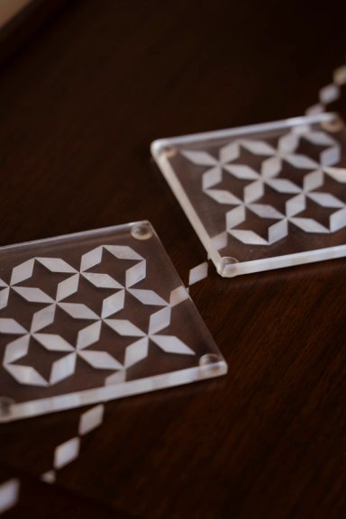 Clear Coasters Mother Of Pearl