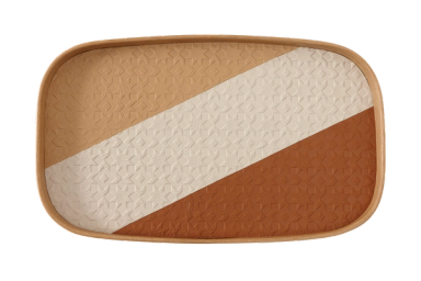 Cream/Tan/Brown Rectangle Vide Poche