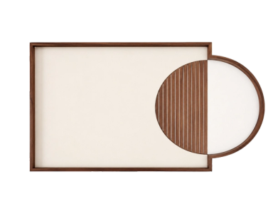 Cream Geometrik Circle Tray
