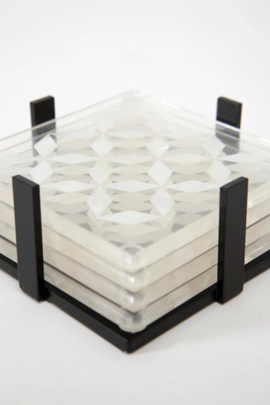 Clear Coasters Mother Of Pearl
