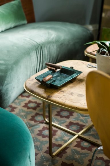 Green Rectangle Cigar Ashtray