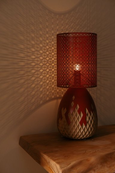 Red Palma Table Lamp