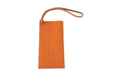Orange Leather Glasses Case