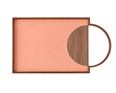 Salmon Geometrik Circle Tray