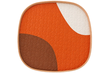 Cream/Orange/Brown Square Vide Poche