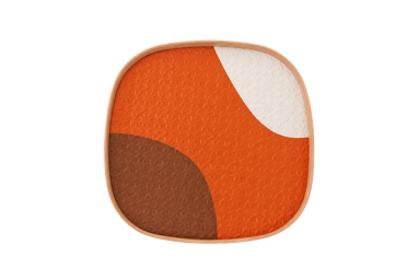 Cream/Orange/Brown Square Vide Poche
