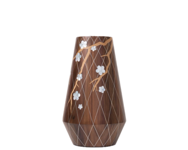 Ochaya Walnut Angular Vase