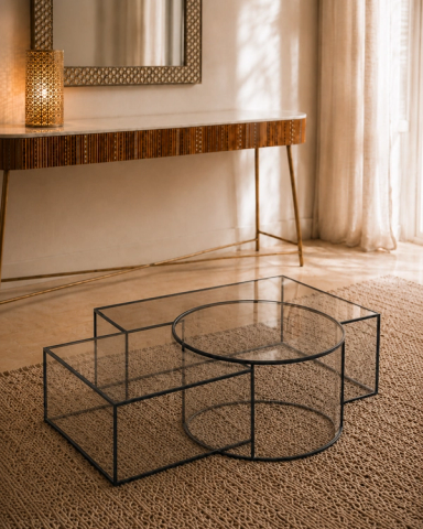Clear Geometrik Low Table