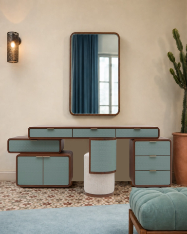Embossed Leather Stool