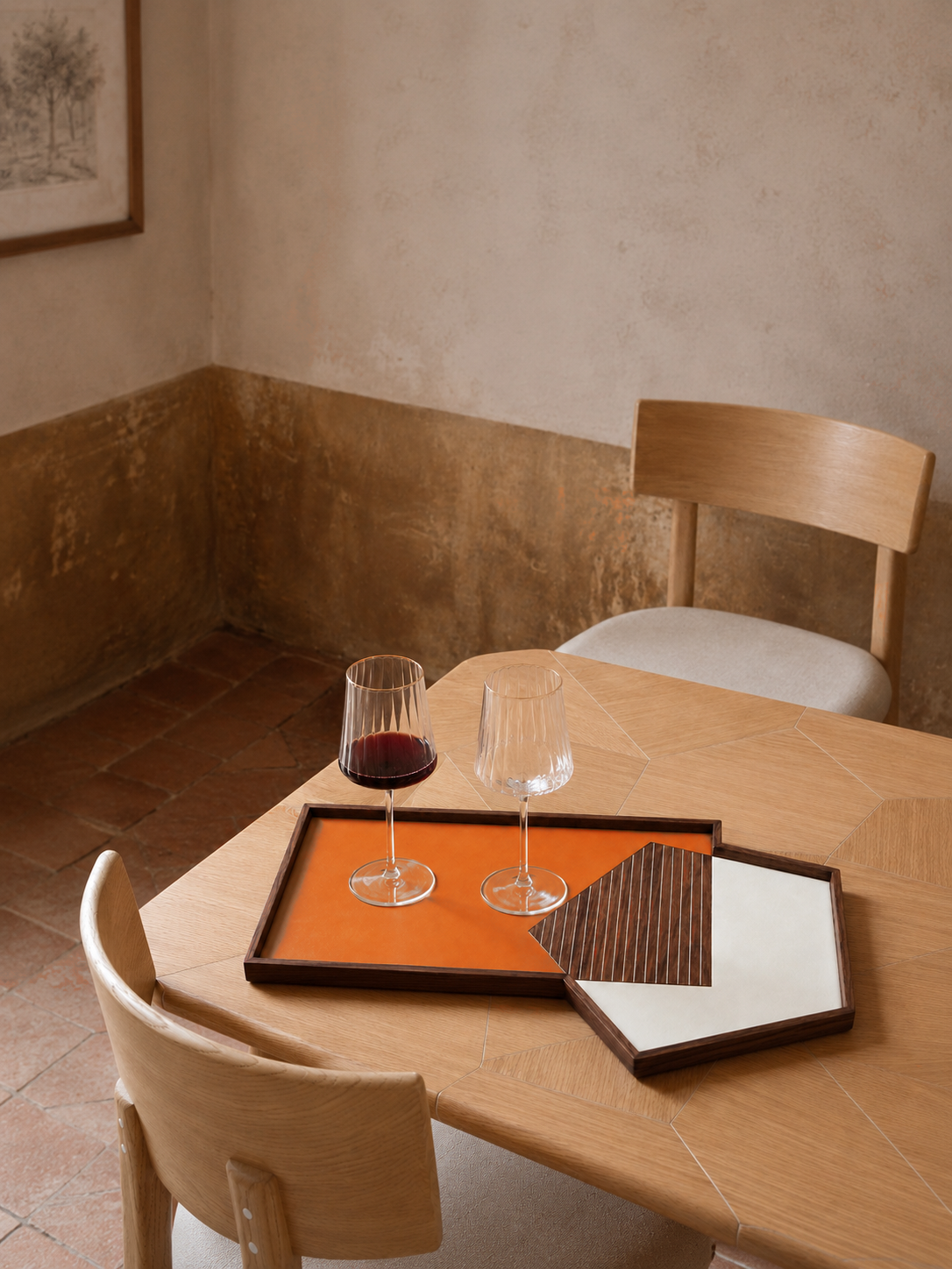 Geometrik pentagon tray