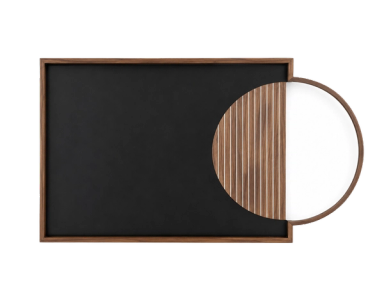 Black Geometrik Circle Tray