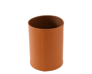 Orange & Brown Leather Bin
