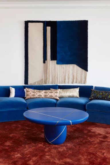 Blue MarquetryMania Low Table