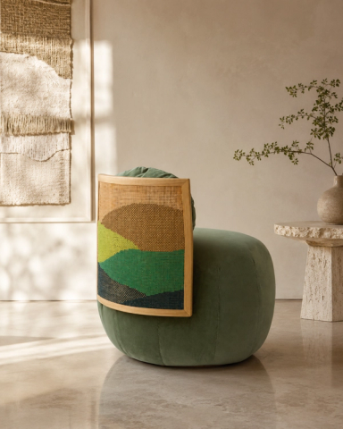 Cane Embroidery Pebble Seat